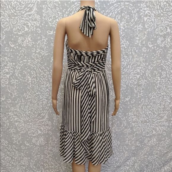 BCBGMaxAzria Striped Halter Midi Dress Size 4 - Picture 5 of 5